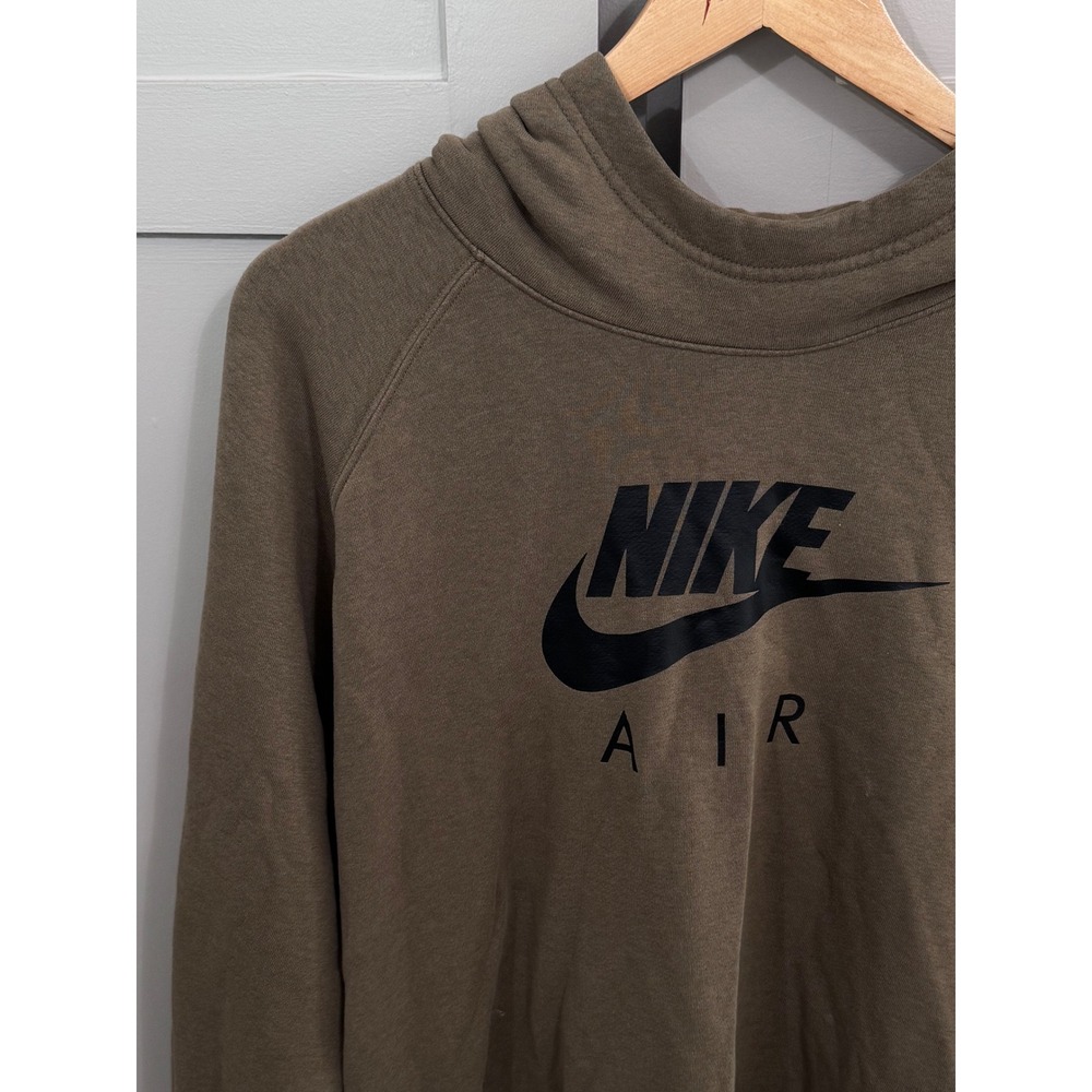 Nike Air Hoodie Womens XL Olive Brown Raglan Sleeve Graphic Sweatshirt Logo - Picture 5 of 7